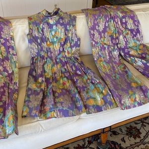 Silk Sari vintage 1969. Saks 5th Av. 3 pieces palazzo pants.